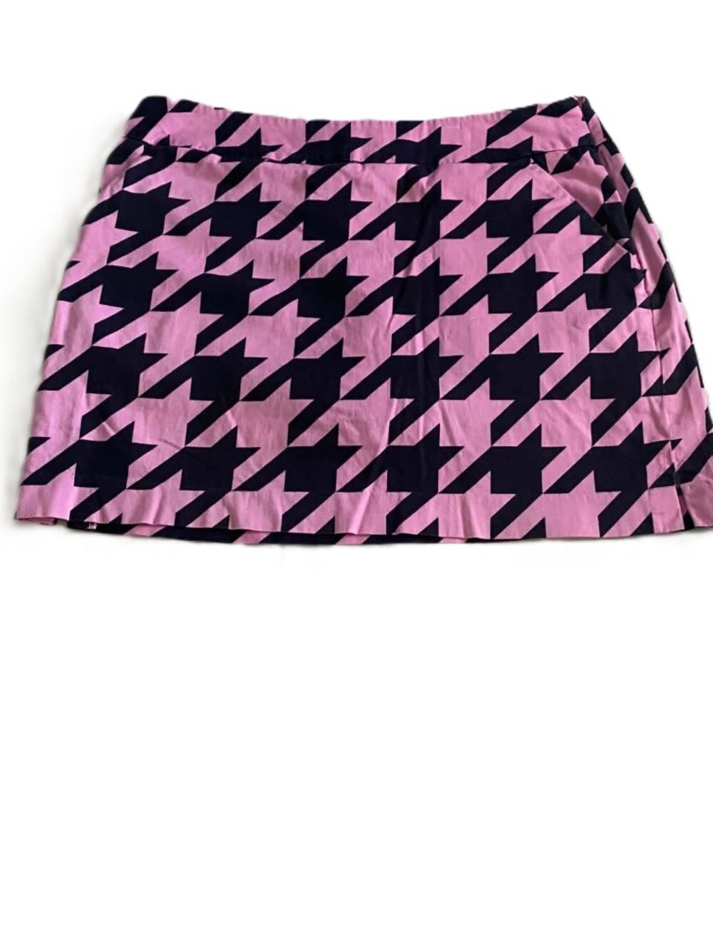 Loudmouth Golf Skort Women's 8 Pink Black Houndstooth Golf Tennis Pockets